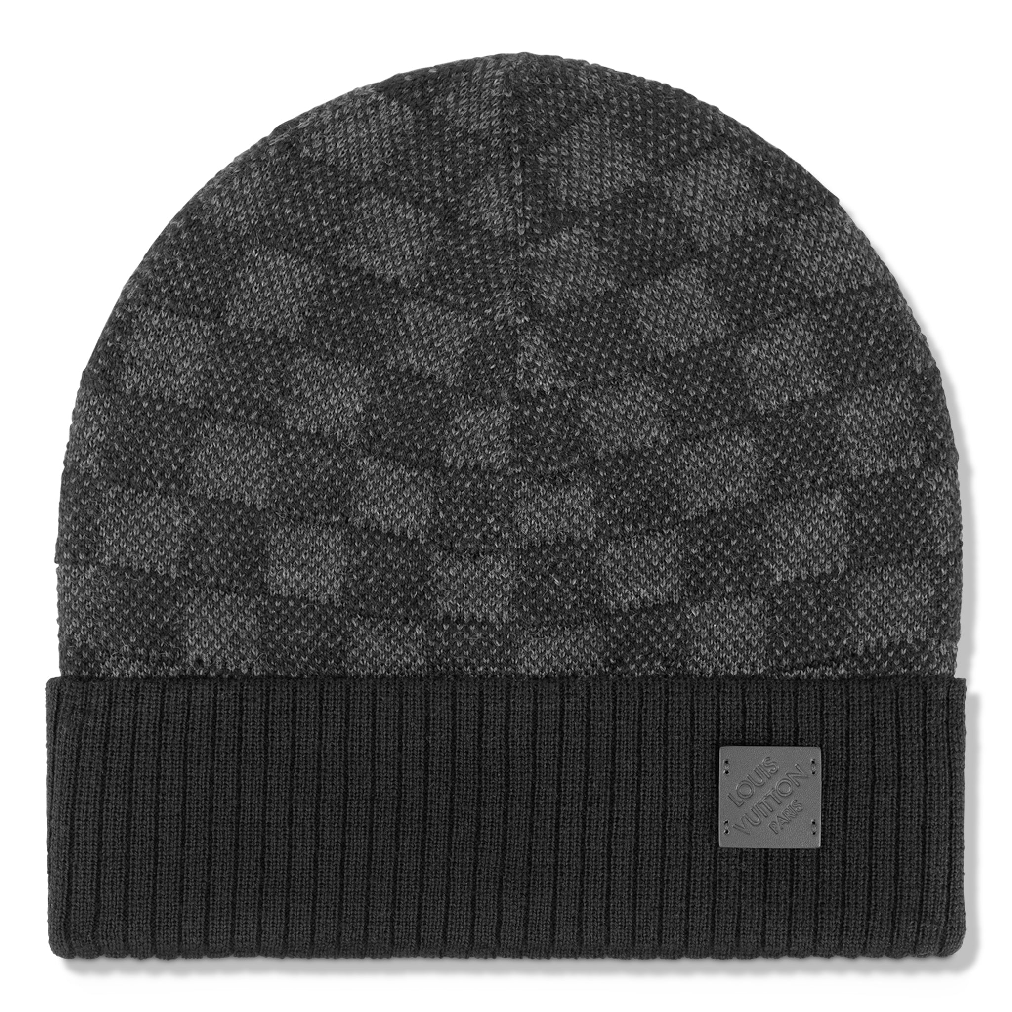 Front view of Louis Vuitton Néo Petit Damier Anthracite Beanie & Scarf NVPROD3920087V